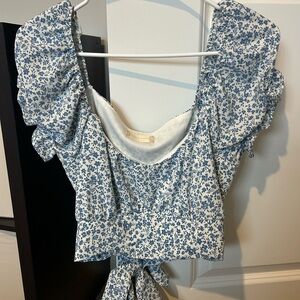 Altar'd State Blue Floral Blouse